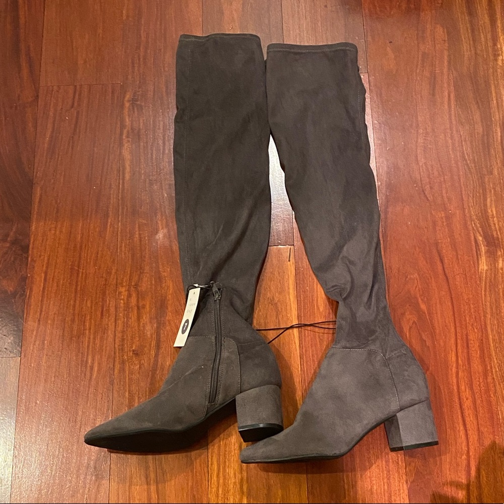 Suede knee high boots